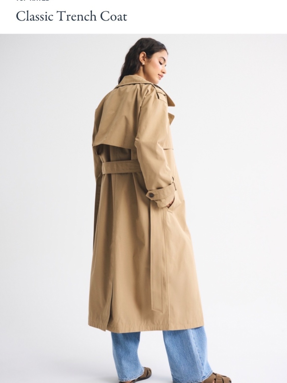 Abercrombie and Fitch Classic Trench Coat Camel Size L - Picture 2 of 4